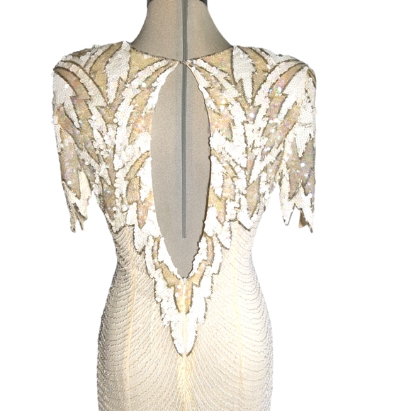 Designer Sequin Rhinestone Beaded Sequins Custom Dress Size S /M - Picture 8 of 14